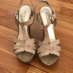 Sexy Cream Platform Sandals